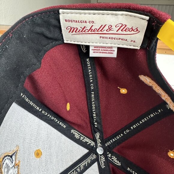 Cleveland Cavaliers NBA Cap Mitchell & Ness Snapback Flat Rainbow Stitched Bill - Picture 5 of 9